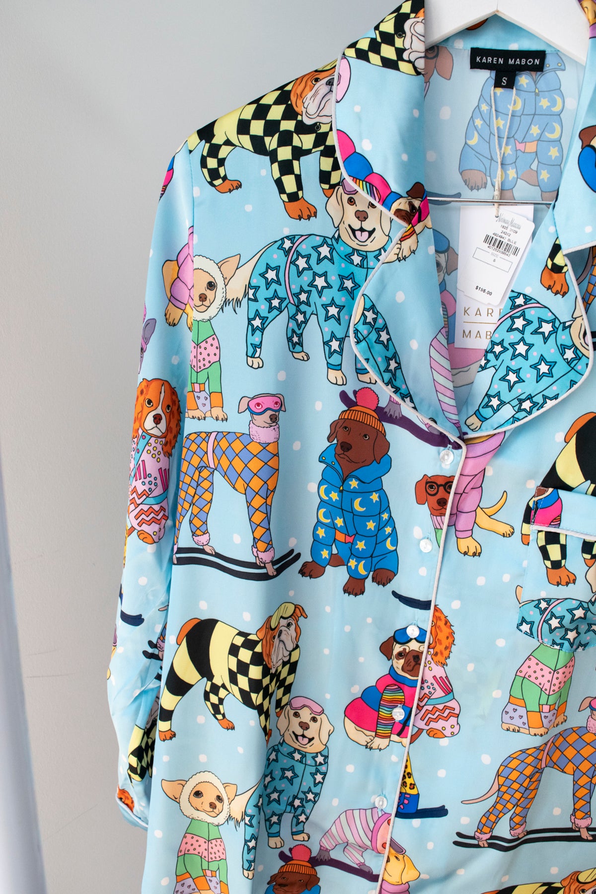 Skiing Dogs Satin Pyjama Set