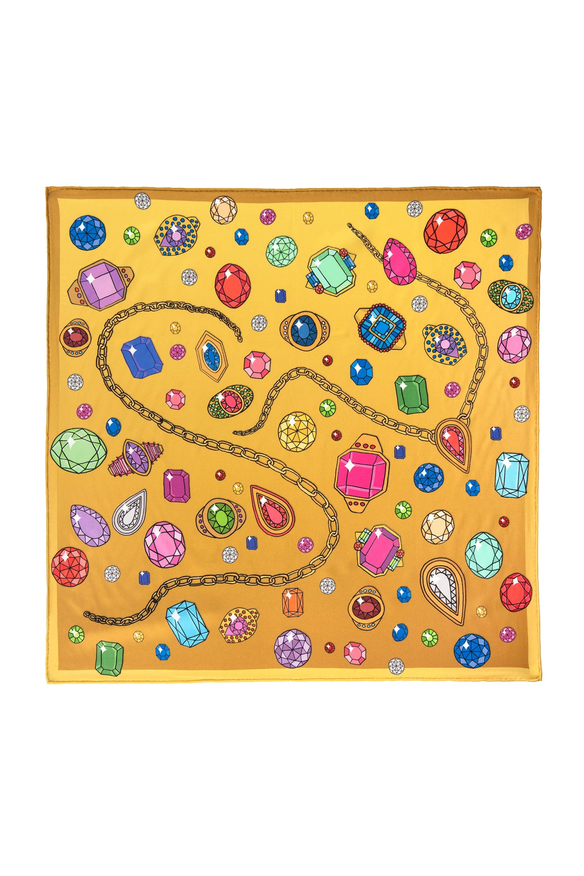 Bejewelled | Karen Mabon X Dinny Hall Silk Scarf OCHRE GOLD