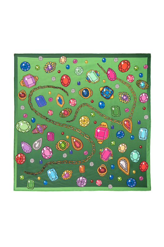 Silk Scarf | Bejewelled x Dinny Hall | Green
