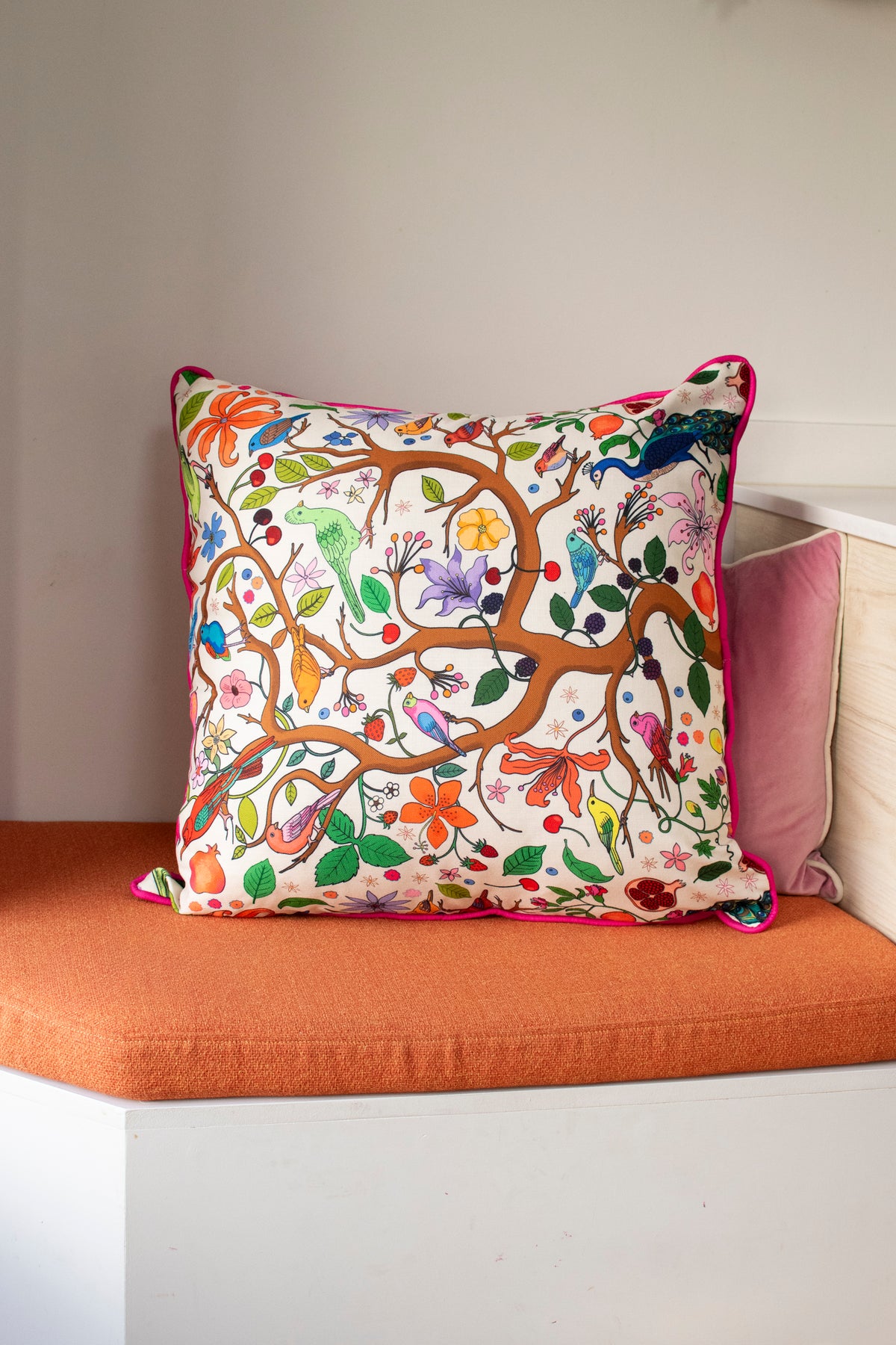 Tree of life linen/cotton cushion, 60cm x 60cm SALE26