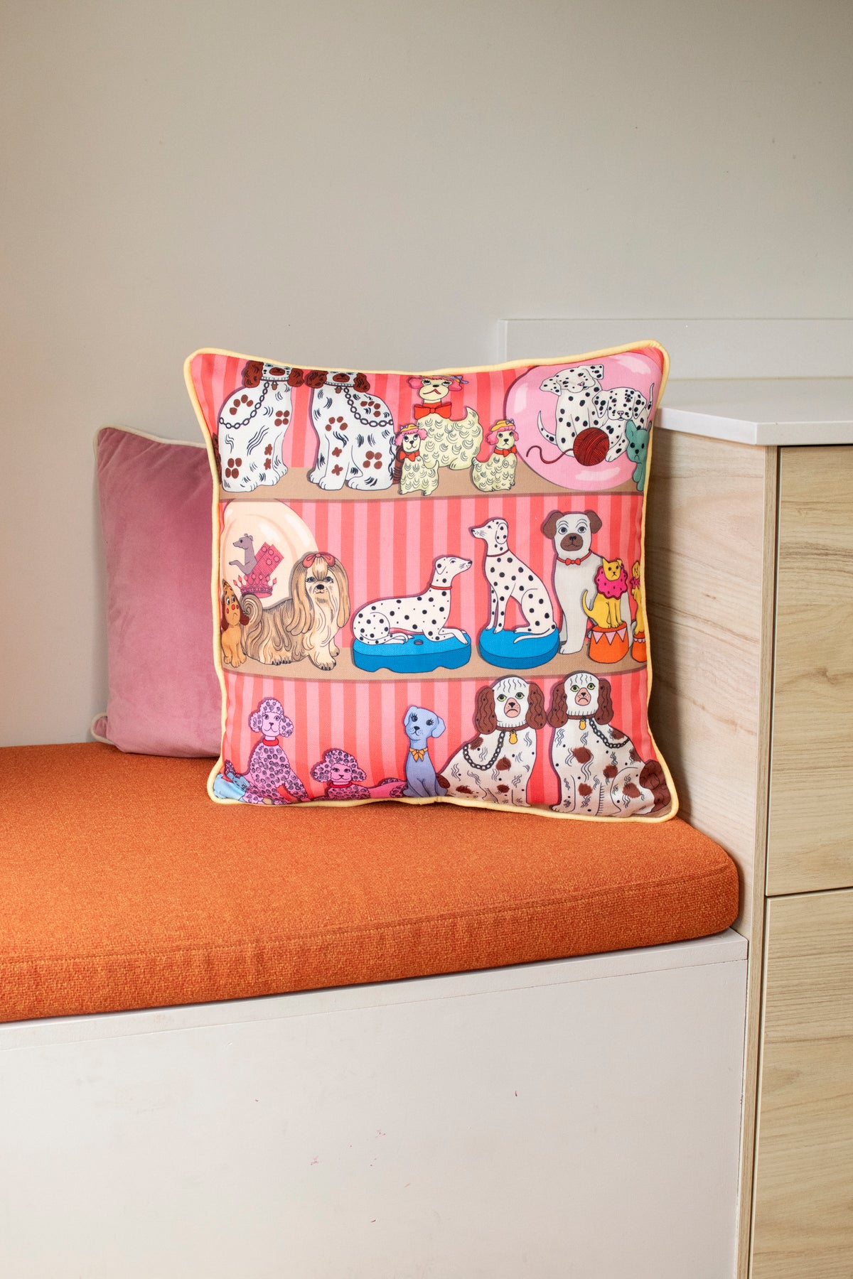 Dog shelf cotton/linen cushion 45cm x 45cm SALE26