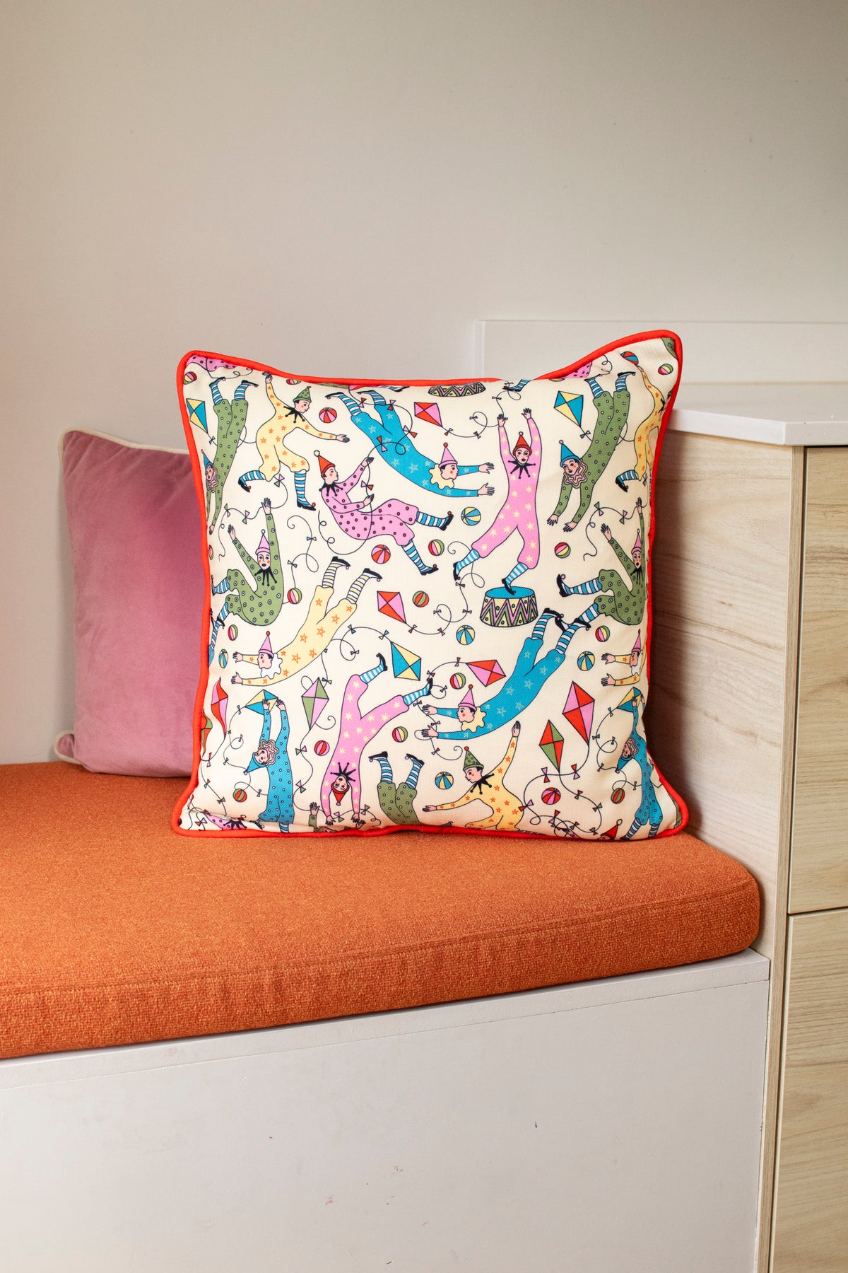 Clowns cream cushion 45cm x 45cm SALE26
