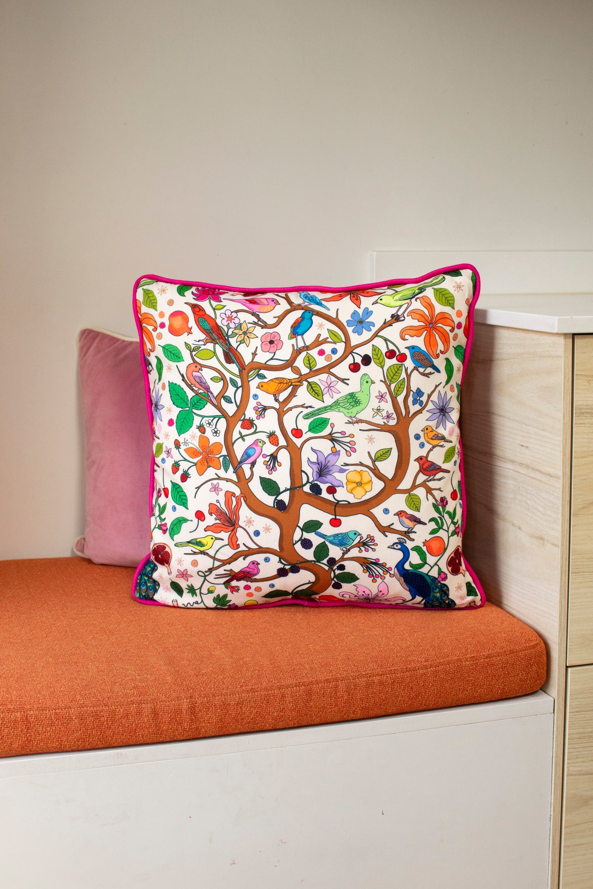 Tree of life cream linen/cotton cushion,45cm x 45cm SALE26