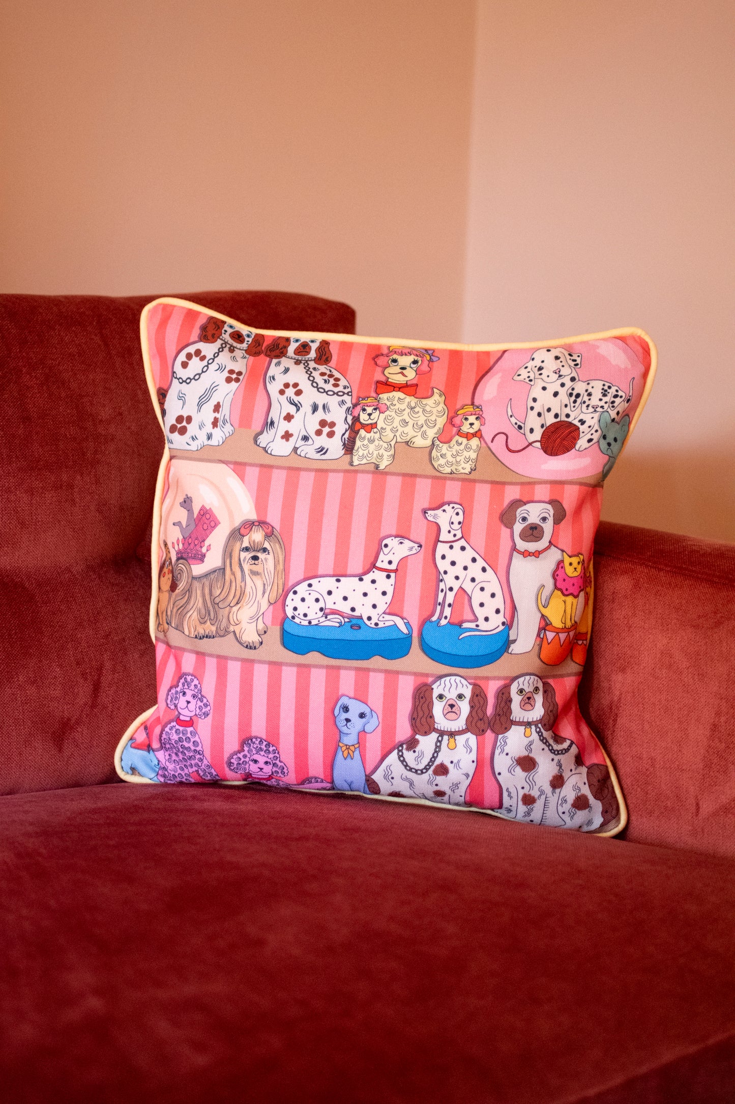 Printed Cushion Cover | Hand-Drawn Animal Prints | 100% Cotton | 45cm | Karen Mabon