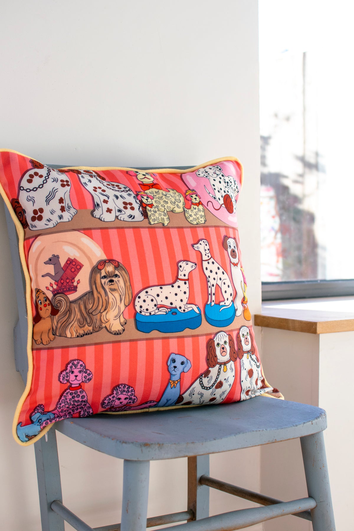 Dog shelf cotton/linen cushion 45cm x 45cm SALE26