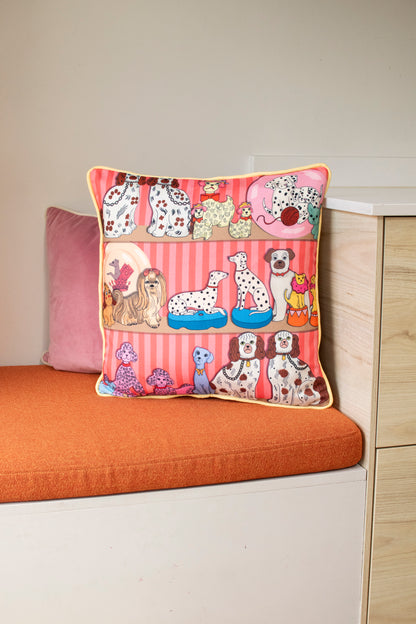 Printed Cushion Cover | Hand-Drawn Animal Prints | 100% Cotton | 45cm | Karen Mabon