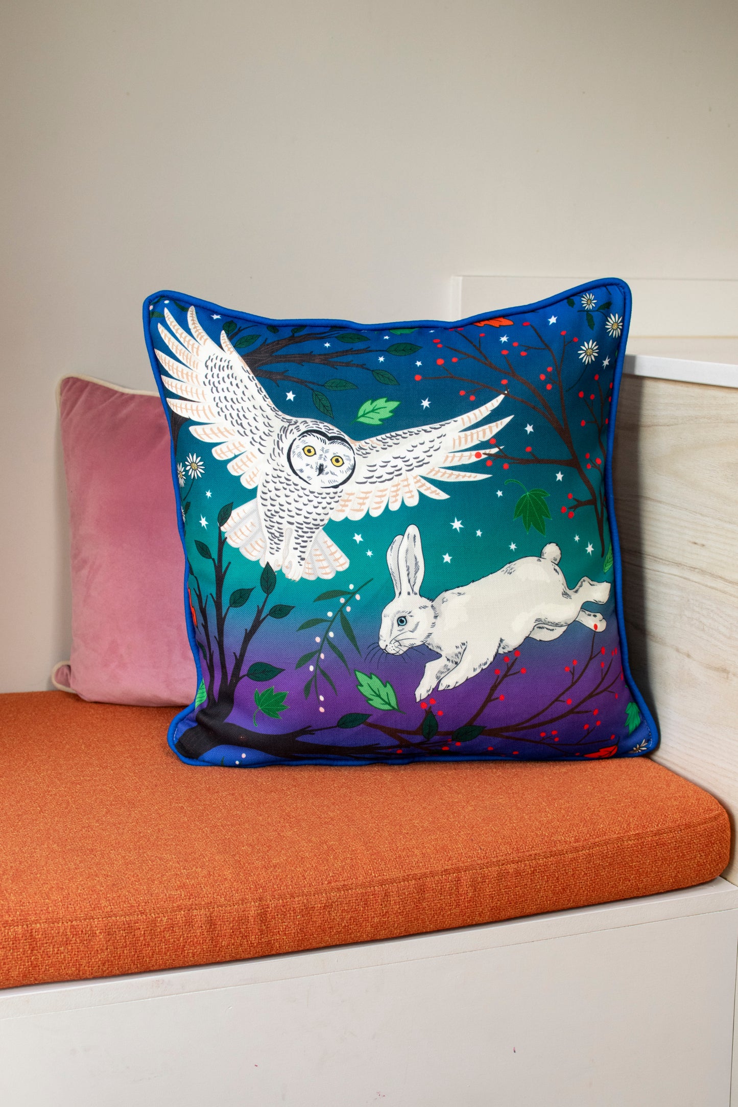 Printed Cushion Cover | Hand-Drawn Animal Prints | 100% Cotton | 45cm | Karen Mabon