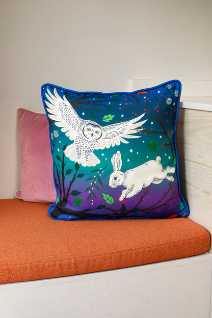 Printed Cushion Cover | Hand-Drawn Animal Prints | 100% Cotton | 45cm | Karen Mabon