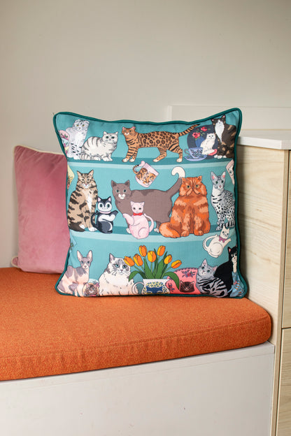 Printed Cushion Cover | Hand-Drawn Animal Prints | 100% Cotton | 45cm | Karen Mabon