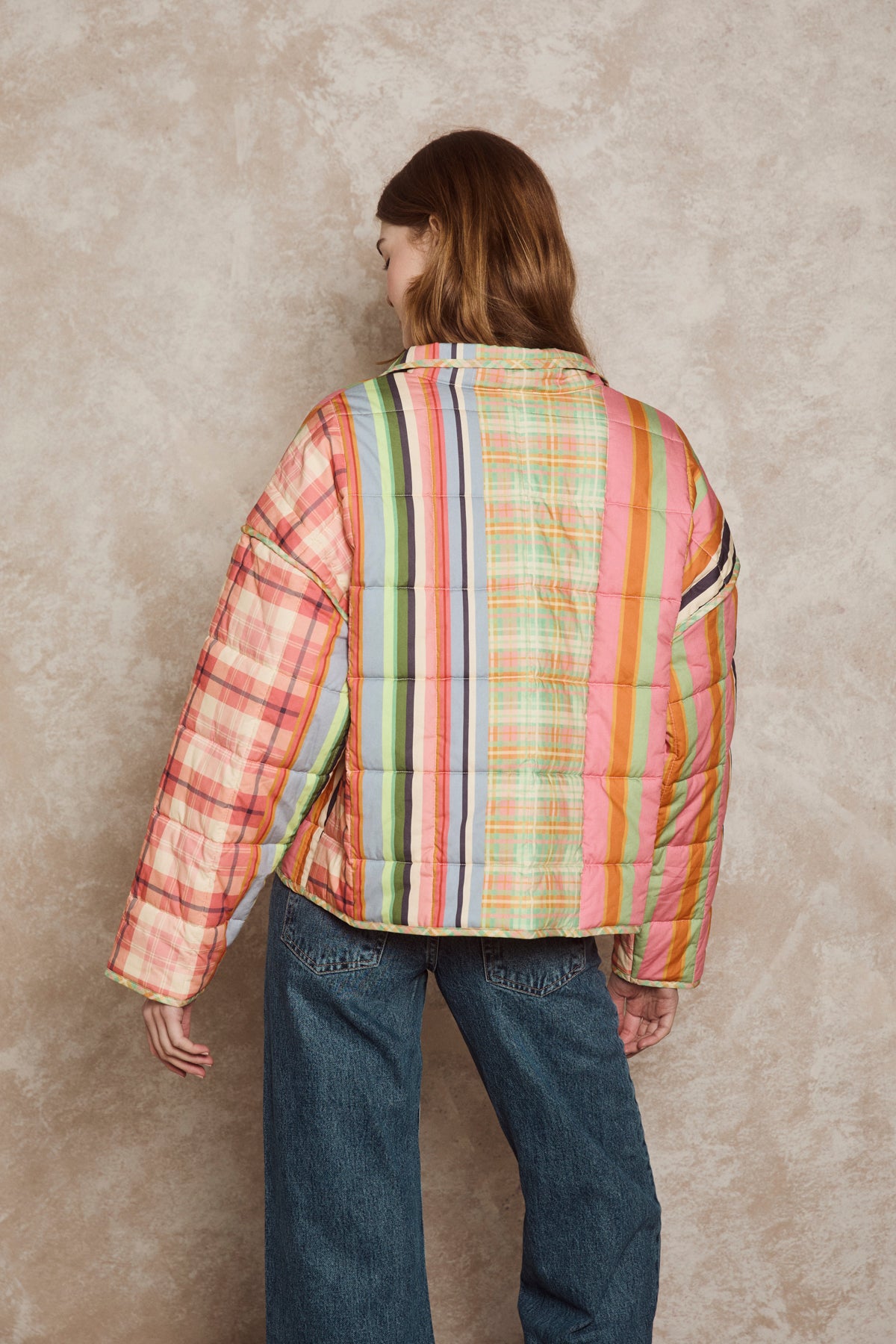 Women's Quilted Jacket | Highland Patchwork | Cotton | Tartan | Karen Mabon