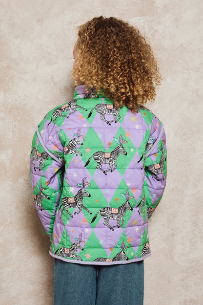 Kids Quilted Jacket | A Dazzle of Zebra | Cotton | Karen Mabon
