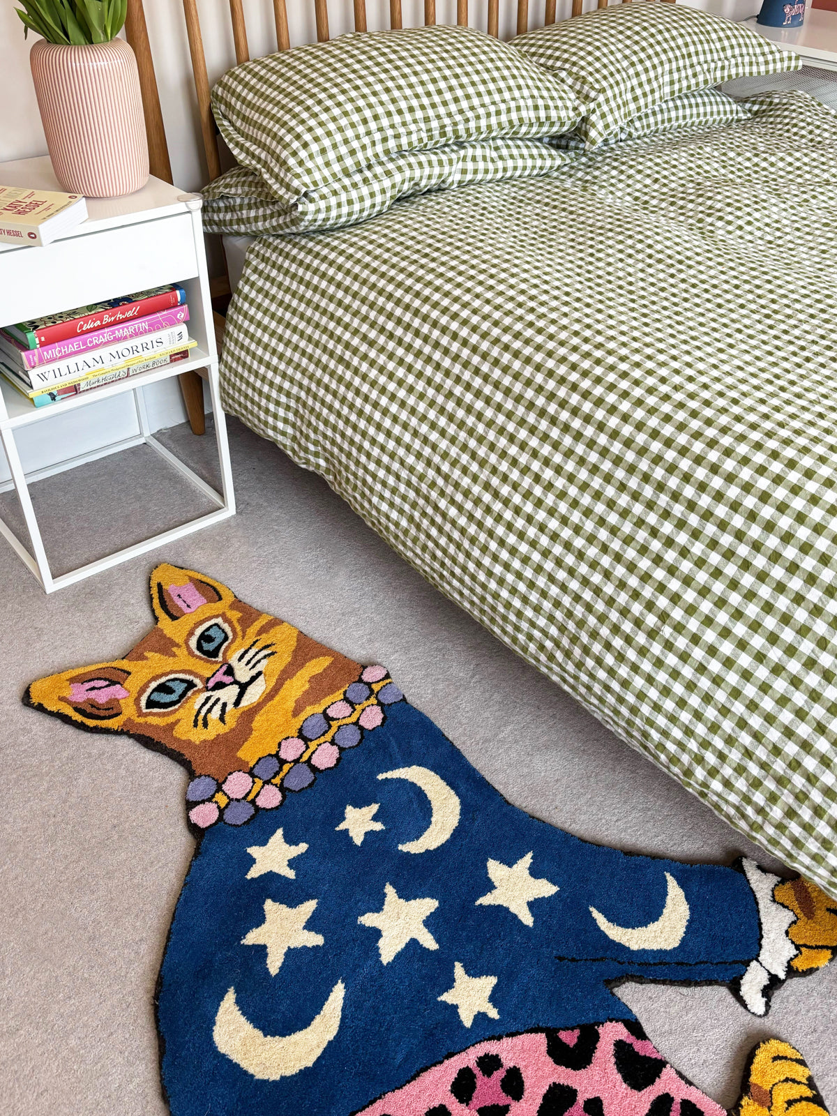 Cat Rug | Stars and Moons | Handmade Wool Animal Rug | Karen Mabon x Courthouse