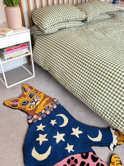 Cat Rug | Stars and Moons | Handmade Wool Animal Rug | Karen Mabon x Courthouse