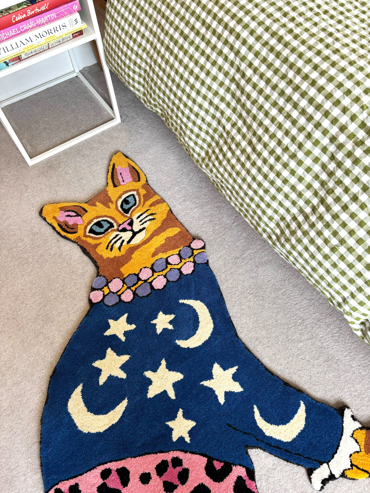 Cat Rug | Stars and Moons | Handmade Wool Animal Rug | Karen Mabon x Courthouse