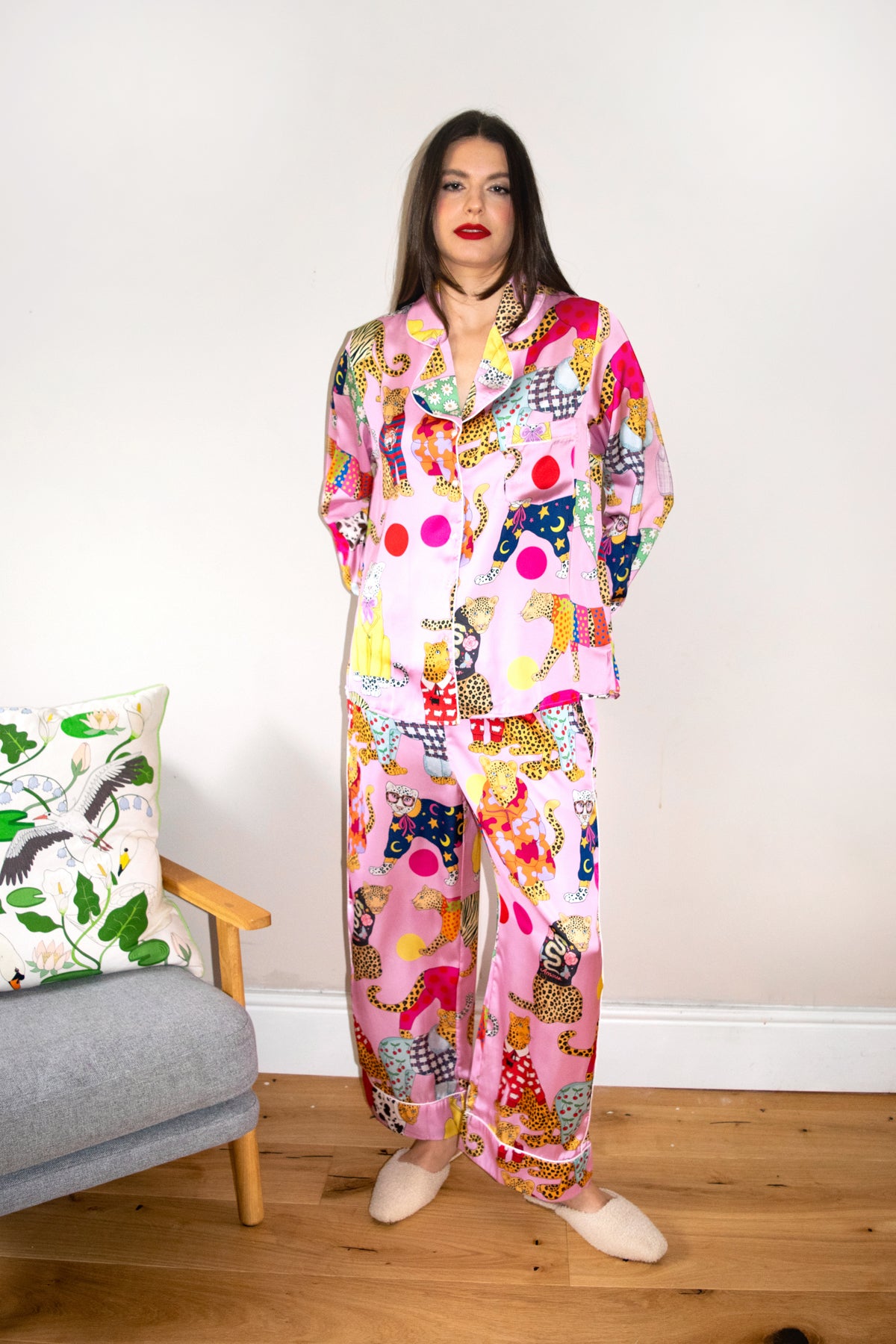 A Leopard Can't Change It's Spots Satin Pyjama Set (BF AW25)