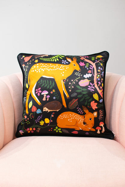 Cushion Cover | Flora and Fawns | Woodland Animals | 45cm | Karen Mabon