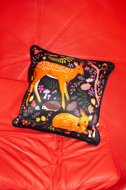 Cushion Cover | Flora and Fawns | Woodland Animals | 45cm | Karen Mabon