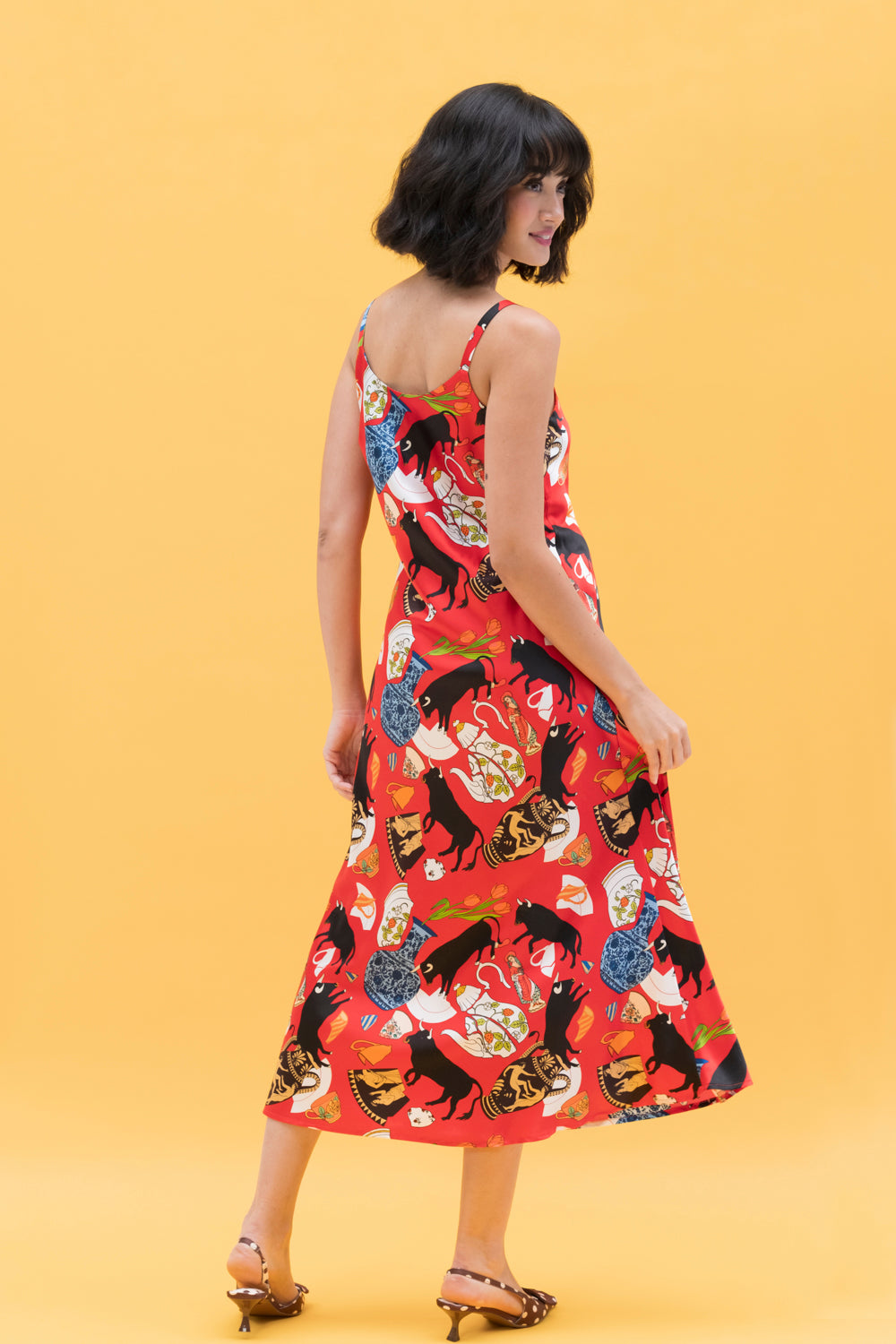 Bull in a China Shop | Silk Midi Dress for Summer by Karen Mabon