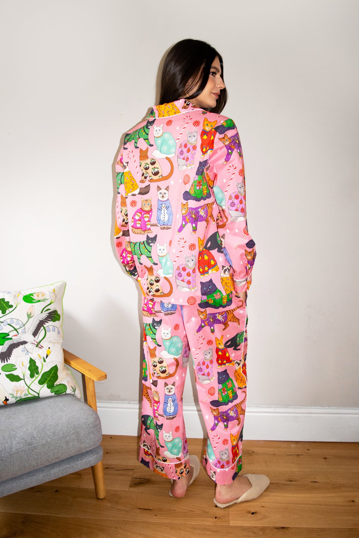 Christmas Jumper Cats Cotton Pyjama Set