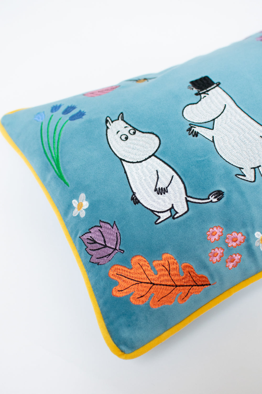 Karen Mabon x Moomin® Family Velvet Blue Bolster Cushion Cover SALE26