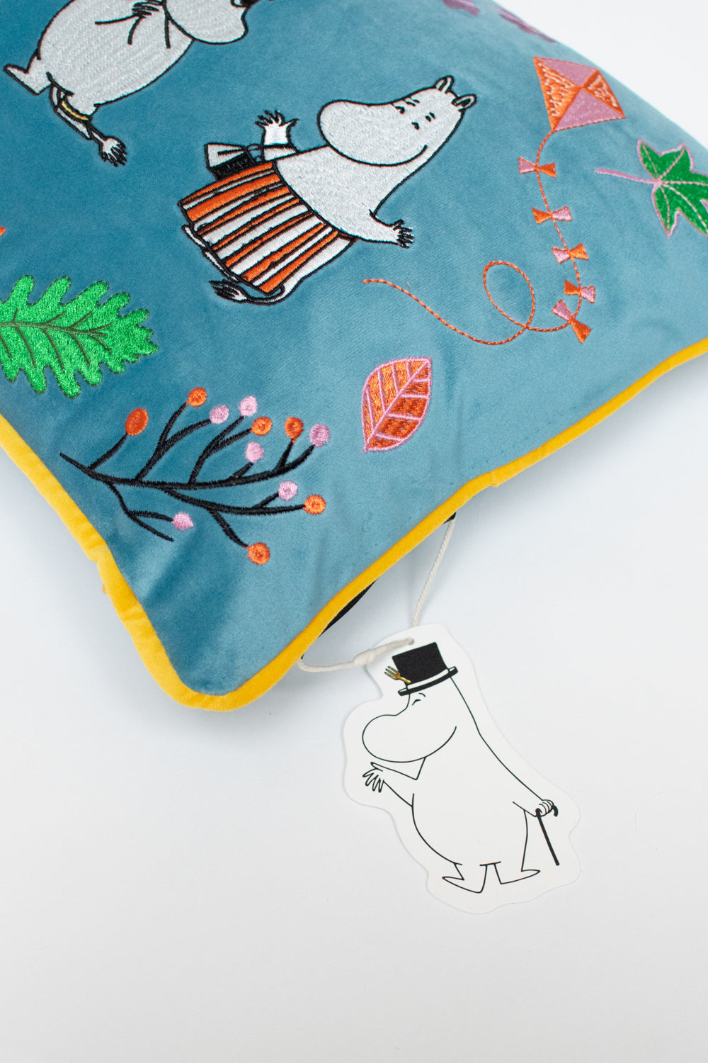 Karen Mabon x Moomin® Family Velvet Blue Bolster Cushion Cover SALE26