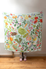 Peter Rabbit Crepe de Chine Oversized Silk Scarf