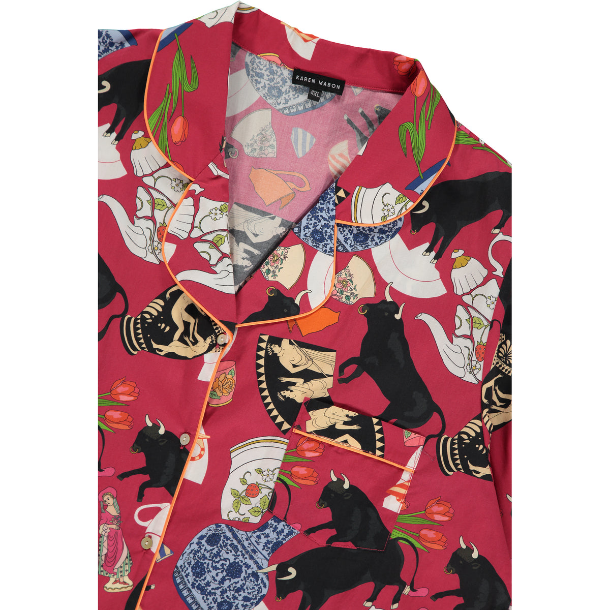 PRE-ORDER Bull in a China Shop Organic Cotton Pyjama Set | Garnet