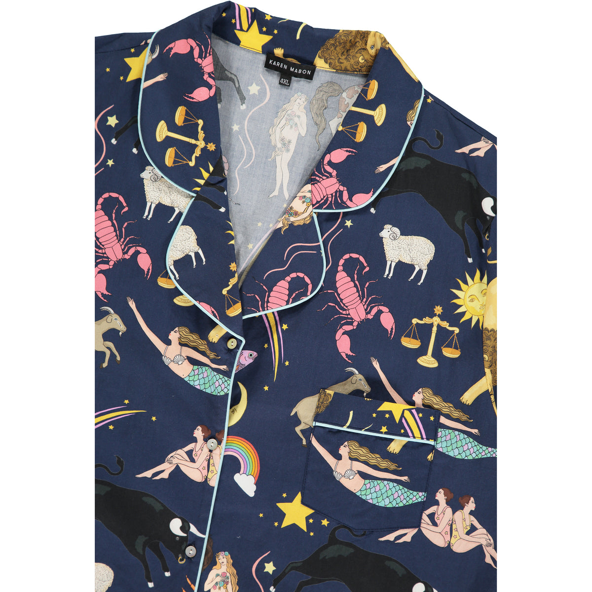 Zodiac Organic Cotton Pyjama Set | Navy