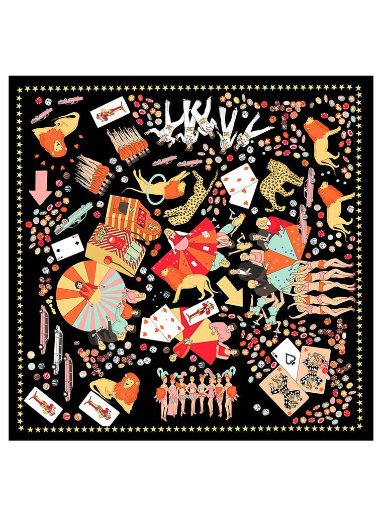 One Night in Vegas Silk Scarf | Midnight