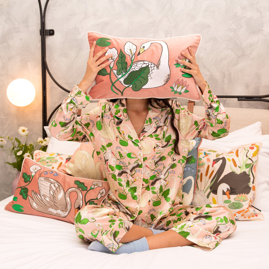 Whooper Swan Bolster Cushion Cover