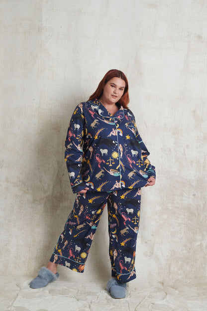 Zodiac Organic Cotton Pyjama Set | Navy