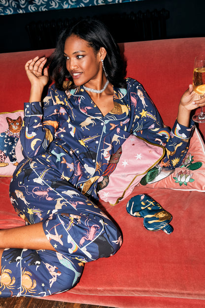 Zodiac Organic Cotton Pyjama Set | Navy