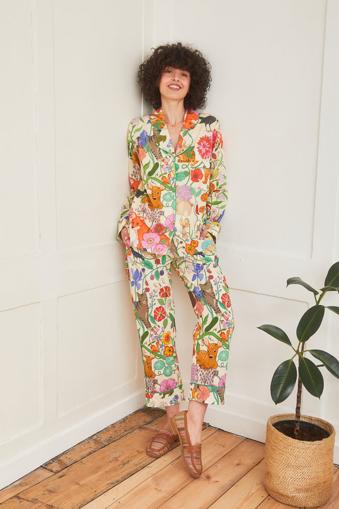 Summer Garden Organic Cotton Pyjama Set | Ivory