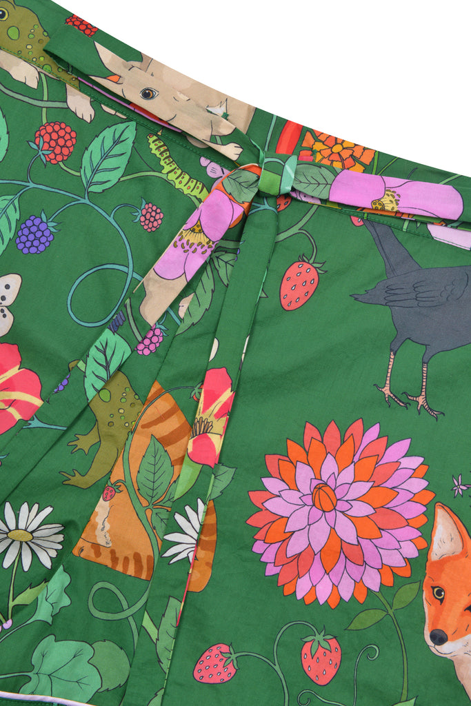 Summer Garden Short Organic Cotton Pyjama Set | Fern
